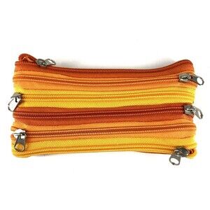 Orange Zip It pencil case / cosmetic bag, 7" long
